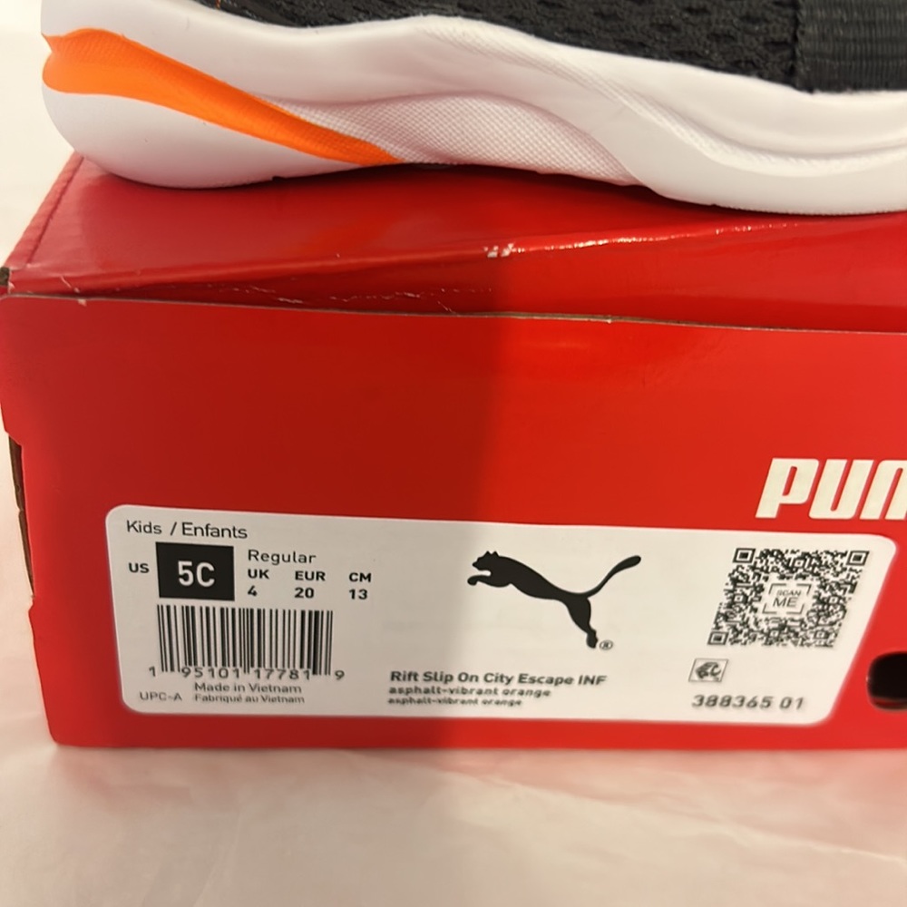 Puma NWT KIDS size5C Gray/Orange - Picture 2 of 9